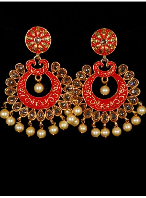 Reverse Ad Earrings With Meenakari Work